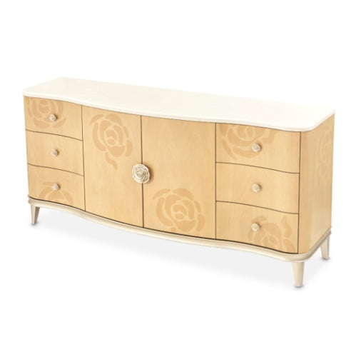 AICO Furniture Camellia Field Dresser in Caramel