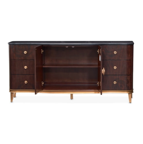 AICO Furniture Camellia Field Dresser in Warm Pecan
