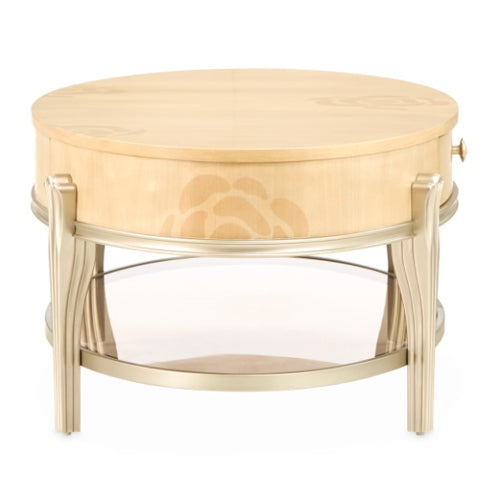 AICO Furniture Camellia Field Oval Cocktail Table in Caramel