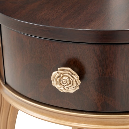 AICO Furniture Camellia Field End Table in Warm Pecan
