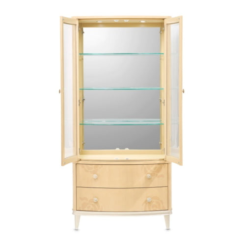 AICO Furniture Camellia Field Display Cabinet in Caramel