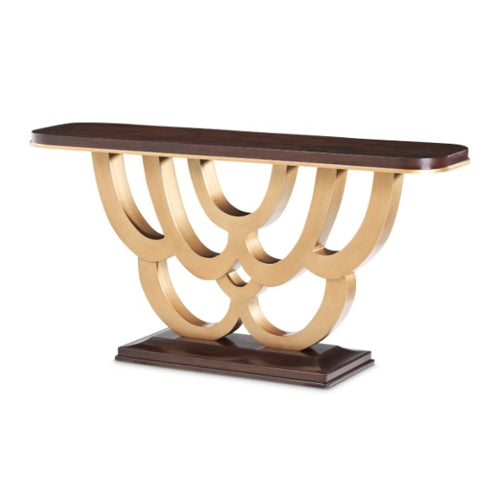 AICO Furniture Camellia Field Console Table in Warm Pecan image