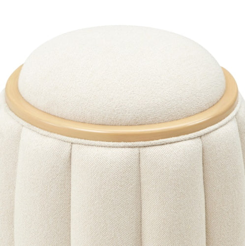 AICO Furniture Camellia Field Round Bench in Caramel