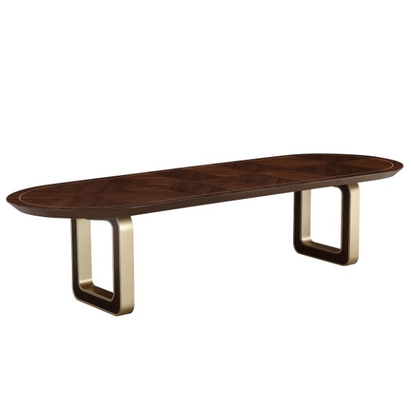 AICO Furniture Houston Oval Dining Table in Walnut image