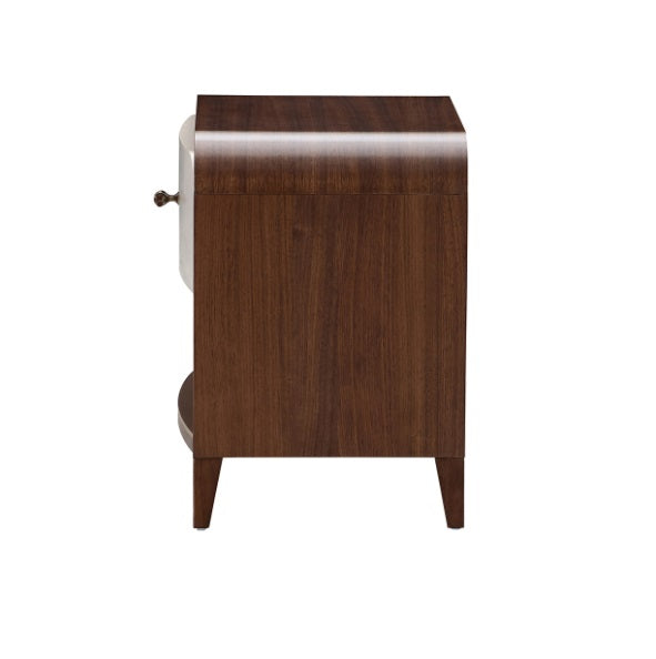 AICO Furniture Houston Small Nightstand in Walnut