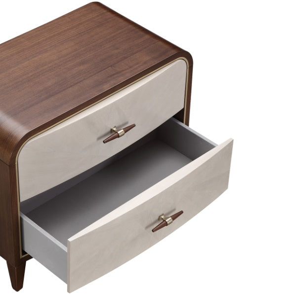 AICO Furniture Houston Large Nightstand in Walnut
