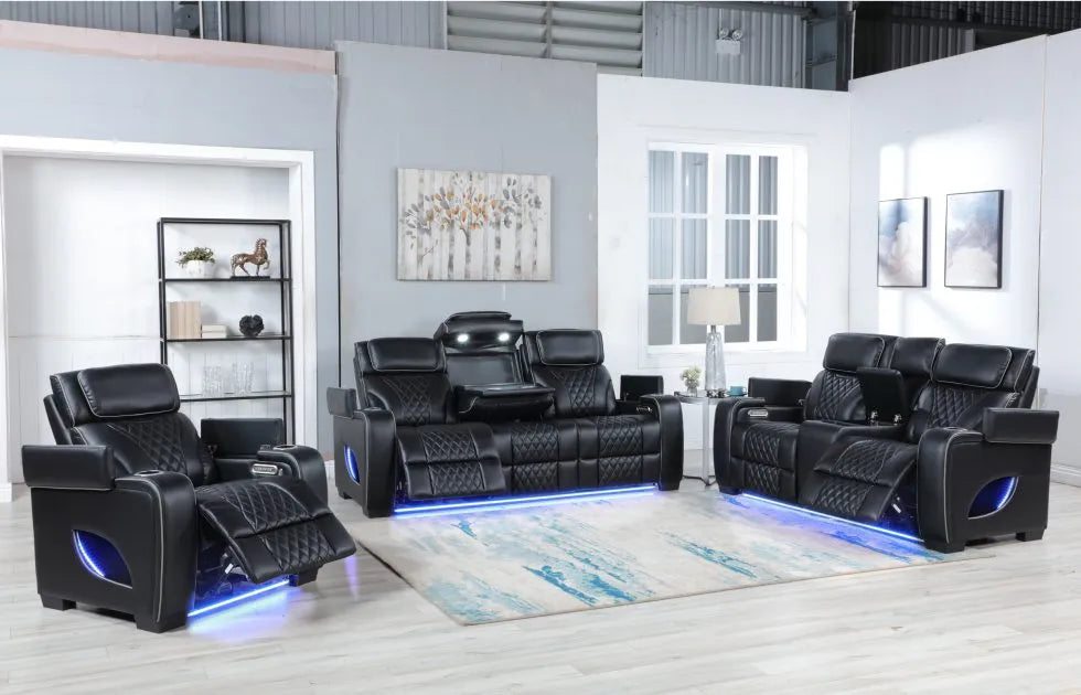 power reclining sofa with power headrest