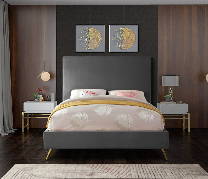 Jasmine Grey Velvet King Bed