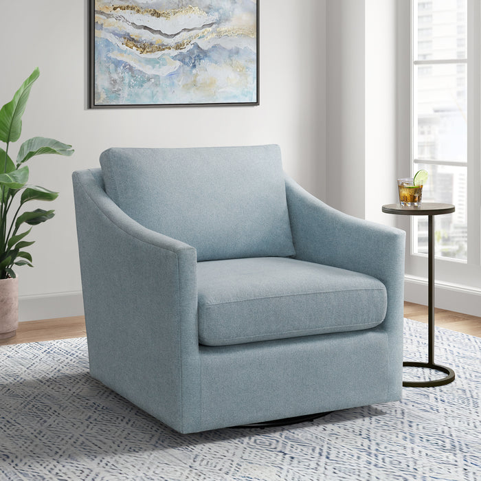 Acacia Swivel Chair in Freya Light Blue