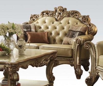 Acme Vendome Loveseat w/ 3 Pillows in Gold Patina 53001 image