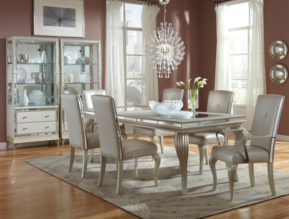 Hollywood Loft Rectangular Leg Dining Table in Frost 9001600-104