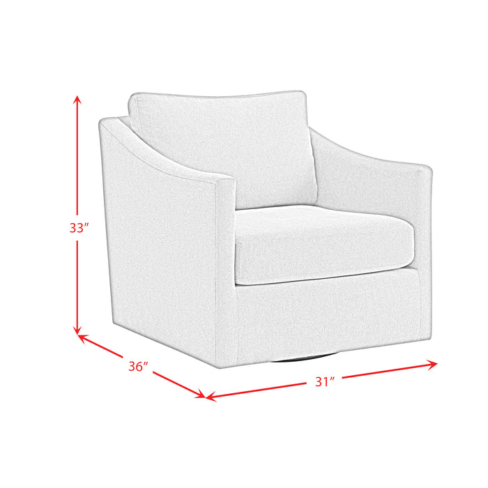 Acacia Swivel Chair in Freya Light Blue