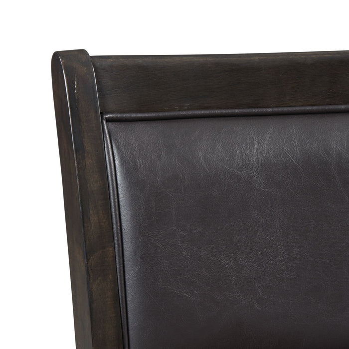 Amherst Standard Height 5PC Dining Set-Table and Four Faux Leather Side Chairs in Walnut