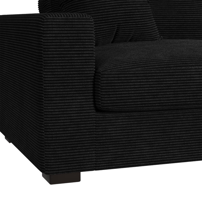 Arizona 3PC Sectional Set with RHF Chaise in Steno Black