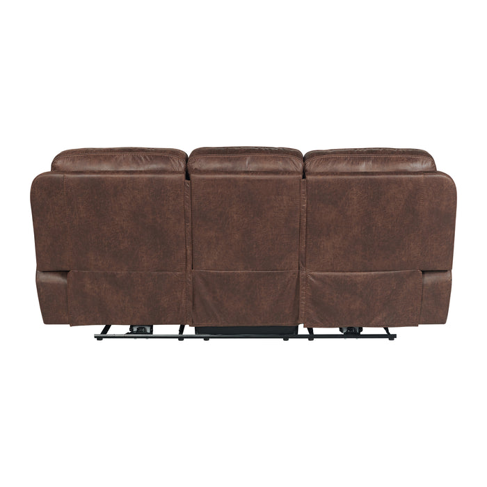 Atlantis Power Motion Sofa with Power Motion Head Recliner in Heritage Brown