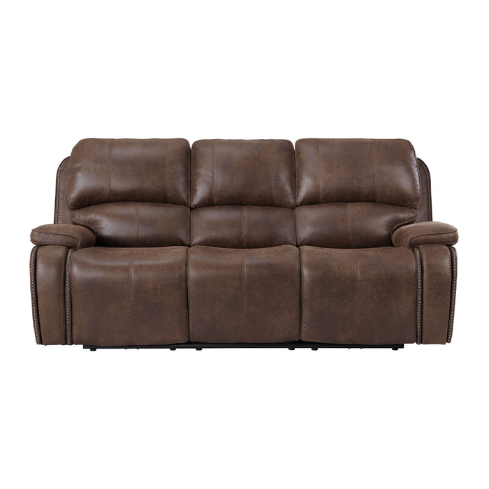 Atlantis Power Motion Sofa with Power Motion Head Recliner in Heritage Brown