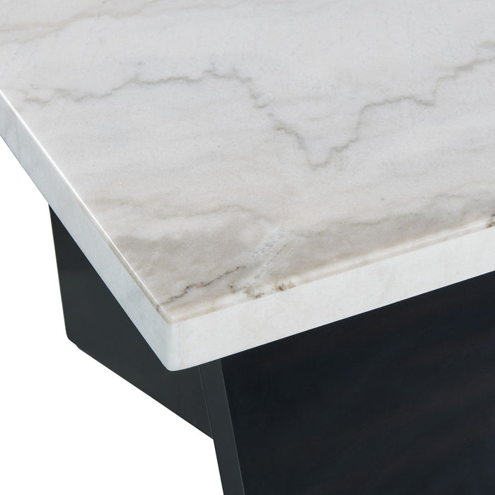 Beckley End Table Complete in White Marble Top
