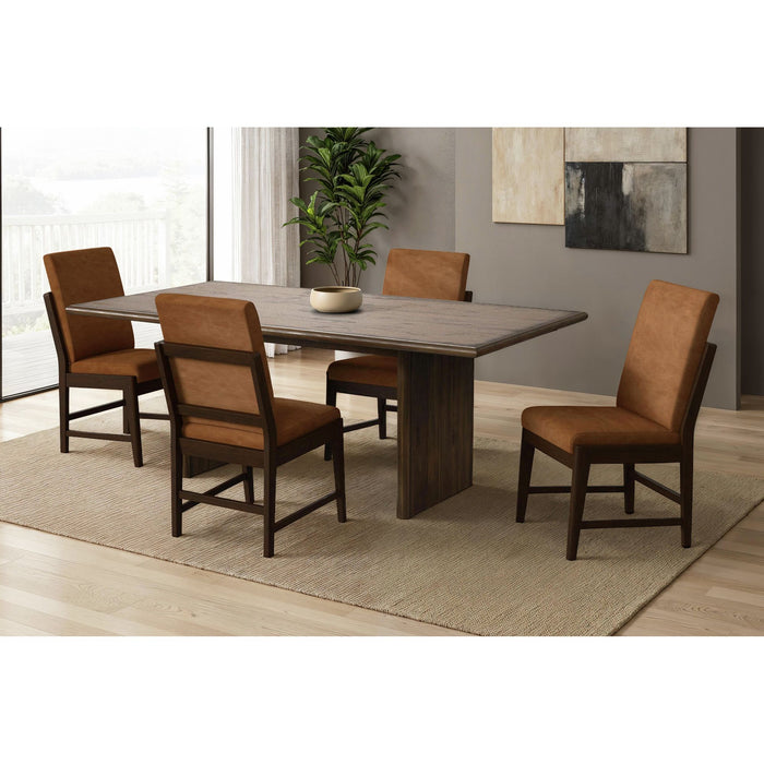Brisbane Dining Side Chair with Bozeman Brown PU in Brown (2 Per Carton)