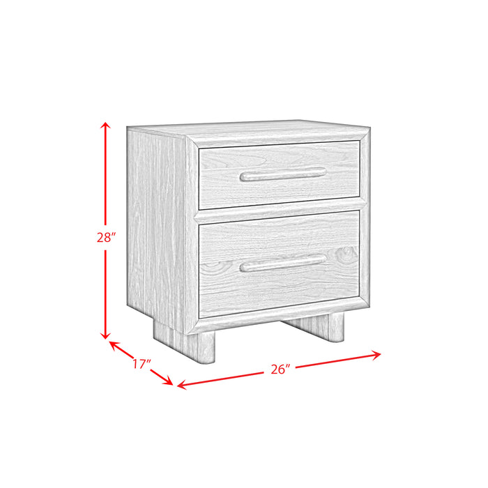 Brisbane Nightstand with USBC and LED in Brown