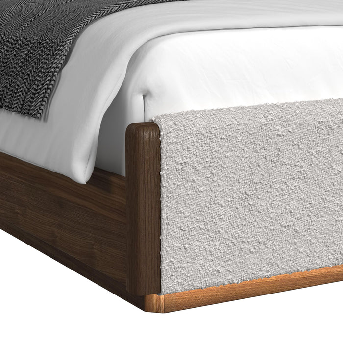 Brisbane UPH Bedroom Set with Boucle Beige and LED