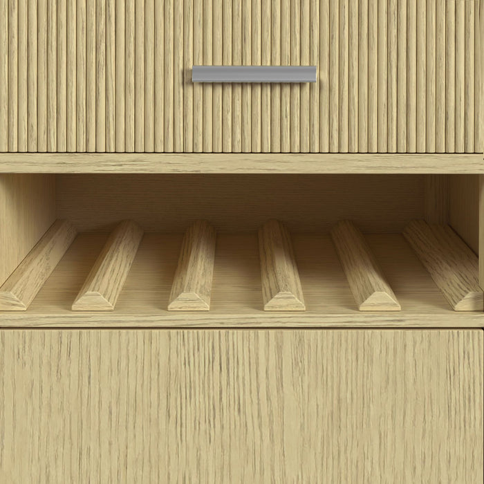 Cambrie Buffet with LED and Power in Off-White and Natural