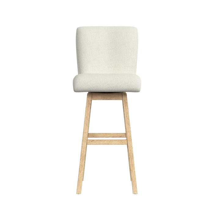 Cambrie UPH Swivel Bar Stool with Beige Boucle in Natural (2 Per Carton)