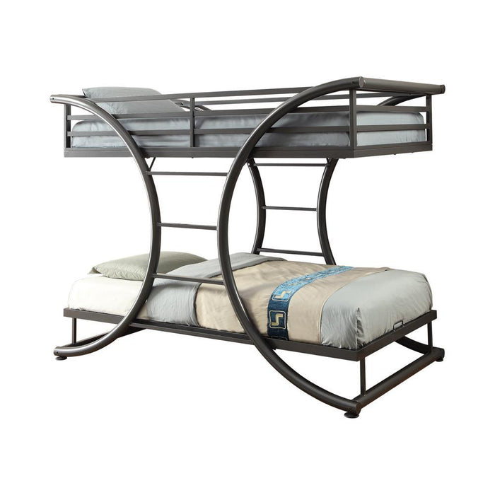 Stephan Contemporary Gunmetal Twin-over-Twin Bunk Bed