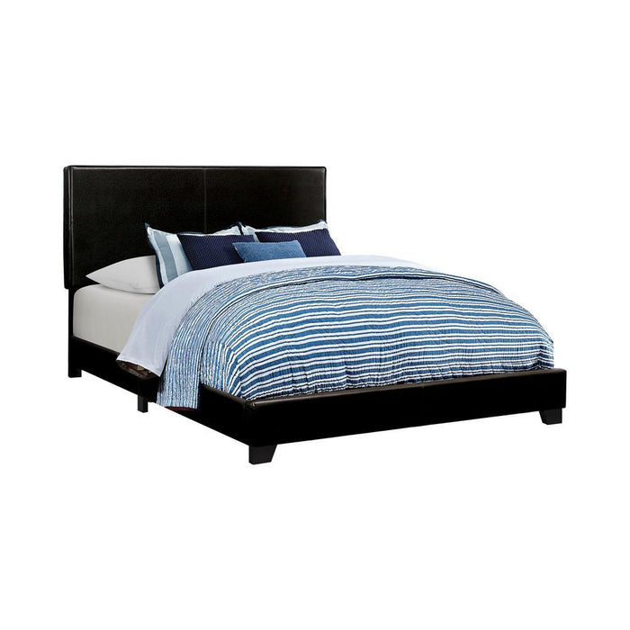 Dorian Black Faux Leather Upholstered Full Bed