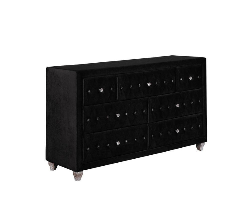 Deanna Contemporary Black and Metallic Dresser