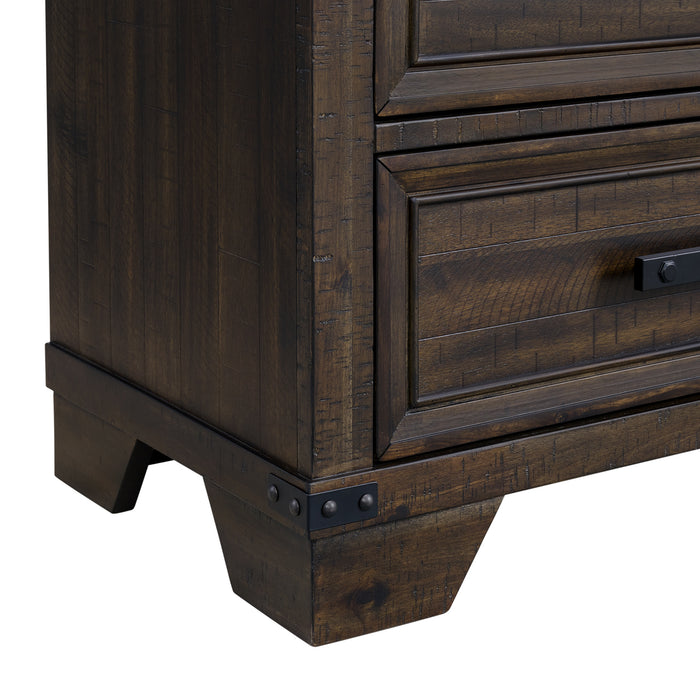 Colorado City 6-Drawer Door Chest in Charcoal