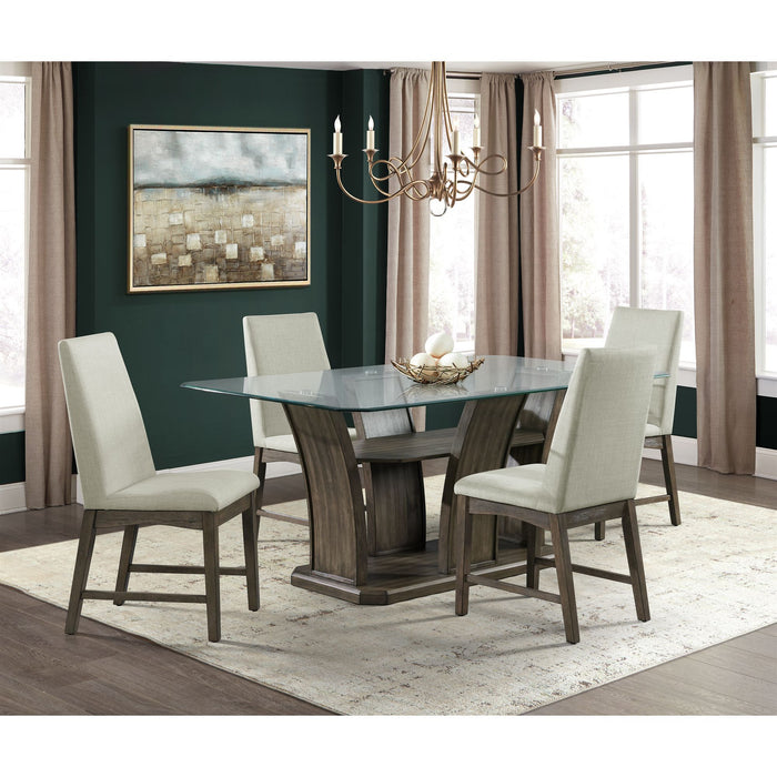 Dapper 5PC Rectangular Standard Height Dining Set in Walnut-Table & Four Chairs