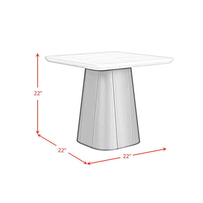 Edison 2PC Occasional Table Set in White and Black-Coffee Table & End Table
