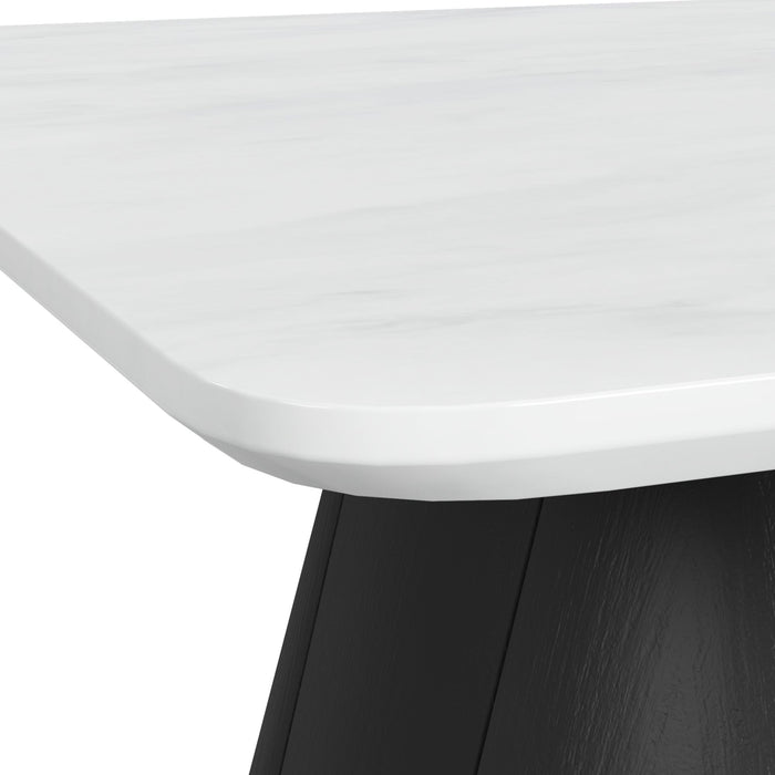 Edison 2PC Occasional Table Set in White and Black-Coffee Table & End Table
