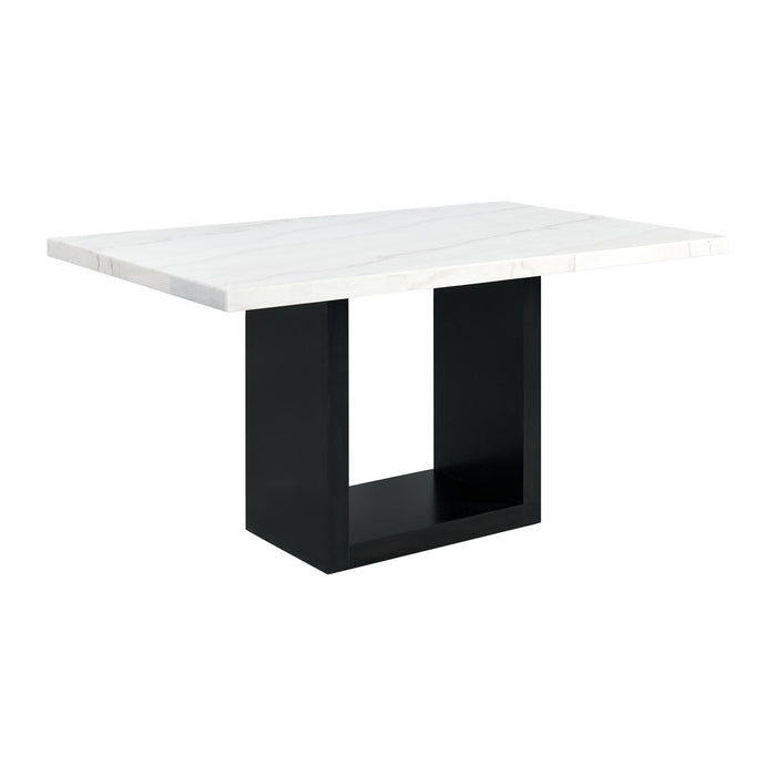Valentino White 5PC Counter Height Dining Set-Table & Four Blue Chairs