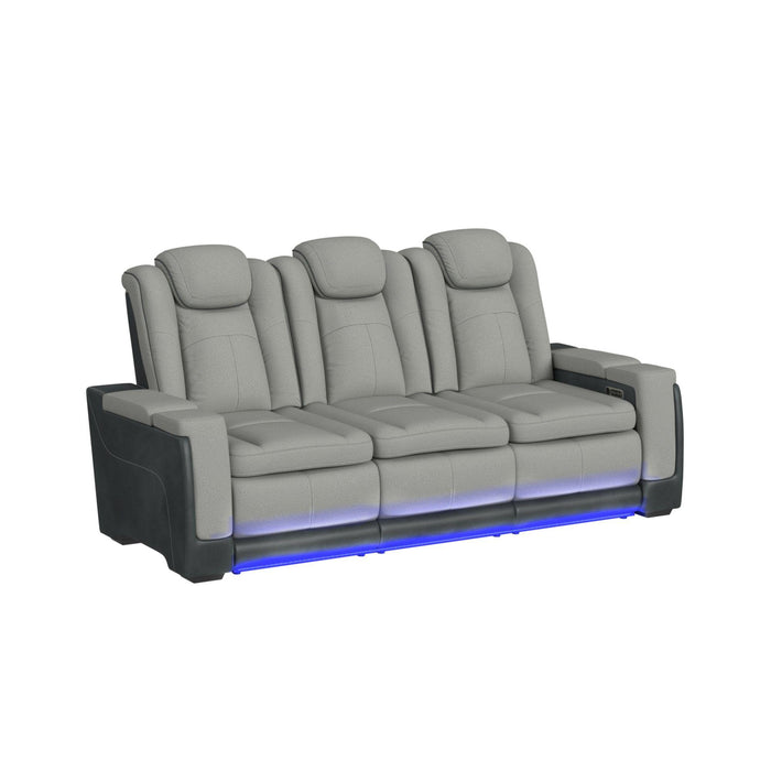 Lantana Power Motion Sofa with Power Headrest, Led, DDT, reading light and PWS in Rocky Cement/Charcoal