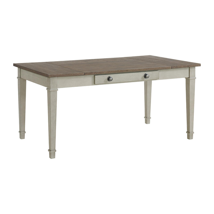 Farmington Rectangular Dining Table in Medium Brown and Washed Stone