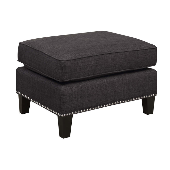 Erica 497 Ottoman W/Chrome Nail Heirloom Charcoal (ISTA 3)