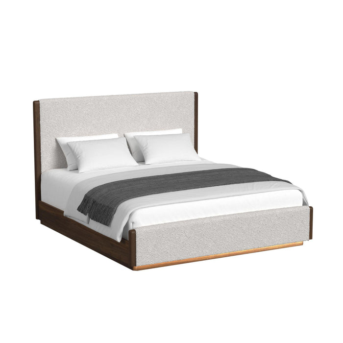 Brisbane UPH Bedroom Set with Boucle Beige and LED