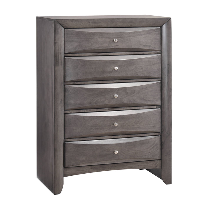 Emily Chest Grey 5Drawer (Sturdy)