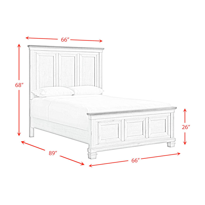 Farmington Panel Bed in Medium Brown and Washed Stone