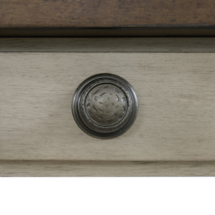 Farmington Rectangular Dining Table in Medium Brown and Washed Stone