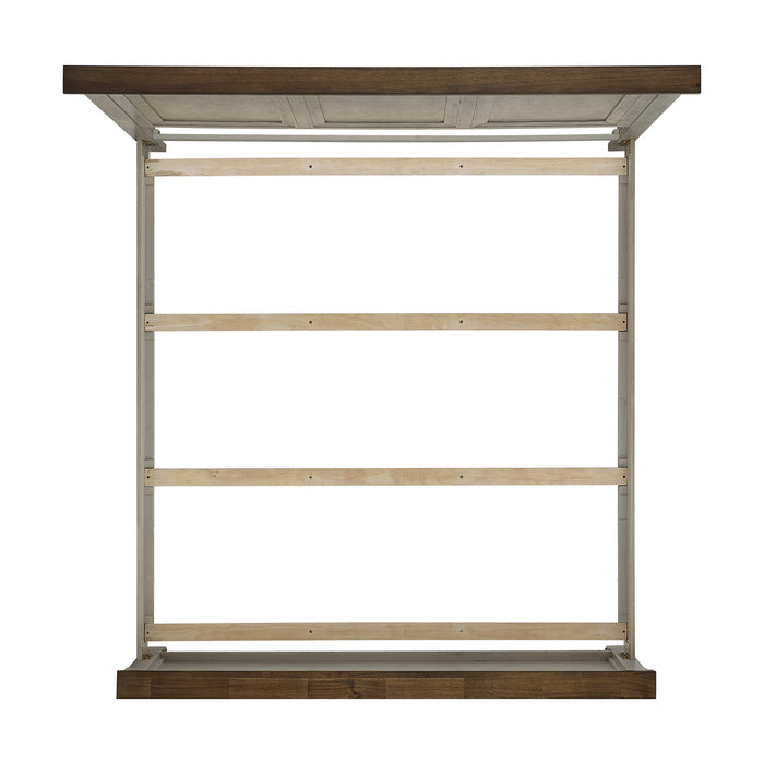 Farmington Panel Bed in Medium Brown and Washed Stone