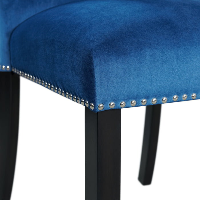 Francesca Counter Dining Blue Counter Velvet Side Chair (2 Per Pack)