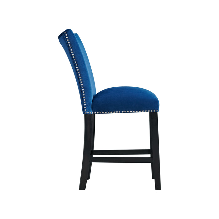 Francesca Counter Dining Blue Counter Velvet Side Chair (2 Per Pack)