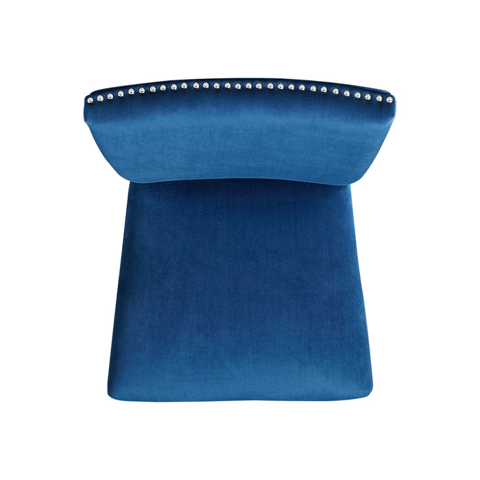 Francesca Rectangular Dining Blue Velvet Side Chair (2 Per Pack)