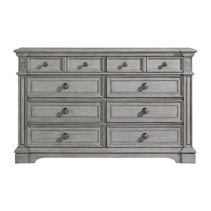 Glenmore 8-Drawer Dresser in Aged Grey