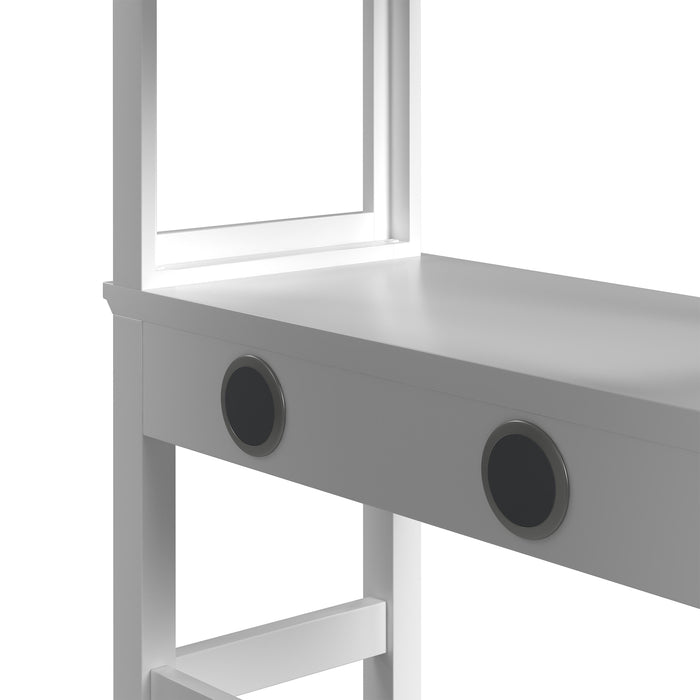 Hampton Kids Loft with Staircase and Desk with Speaker Bedroom Set