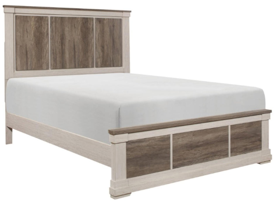 Homelegance Arcadia Queen Panel Bed in White & Weathered Gray 1677-1*