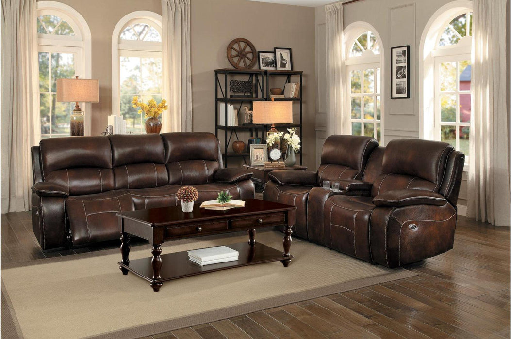 Homelegance Furniture Mahala Double Reclining Sofa in Brown 8200BRW-3