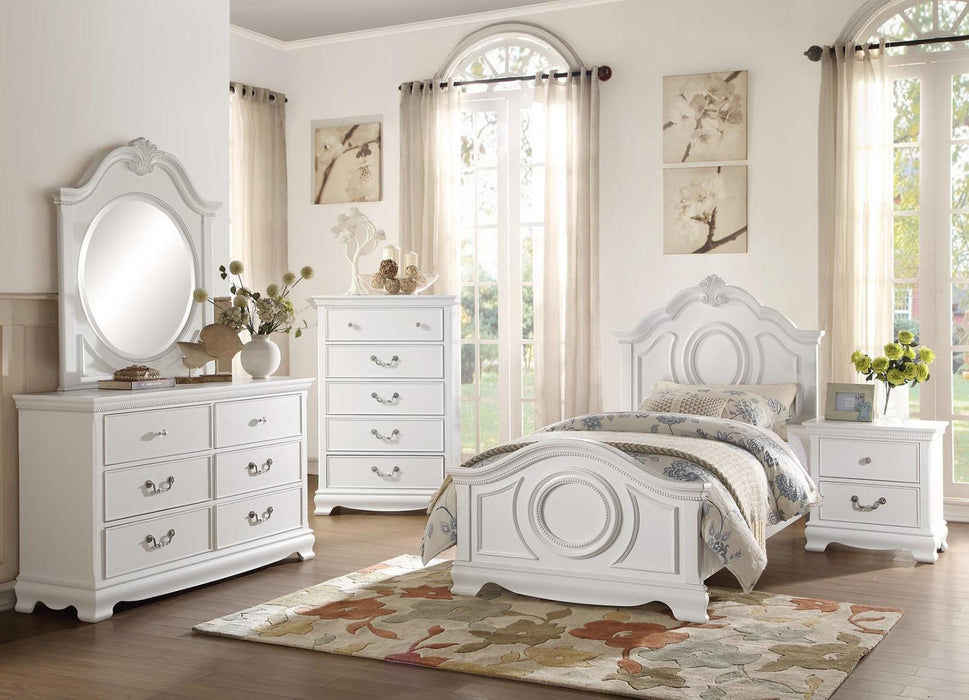 Homelegance Lucida Twin Panel Bed in White 2039TW-1*